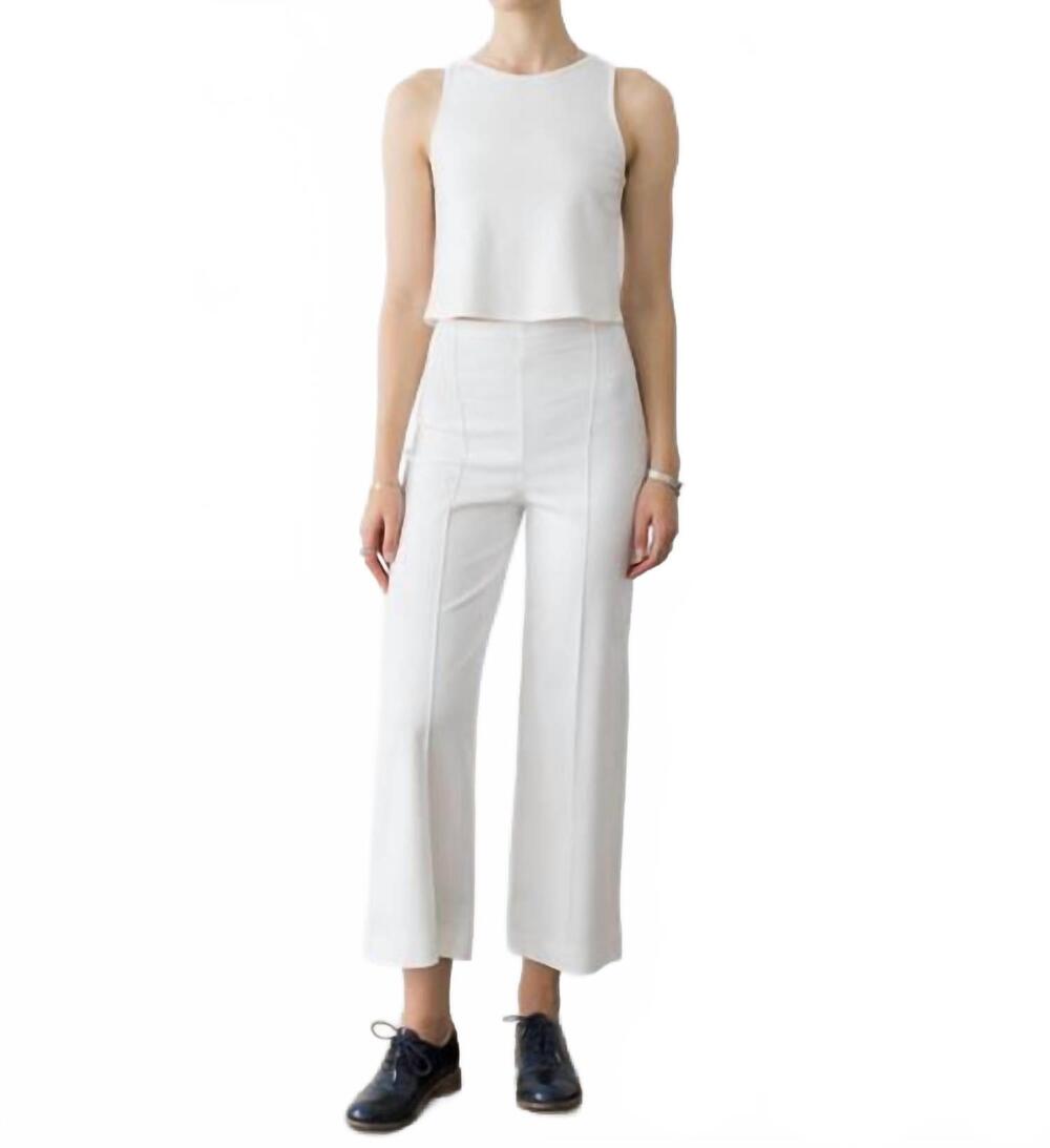 NEW RIPLEY RADER ponte knit cropped straight pants in white